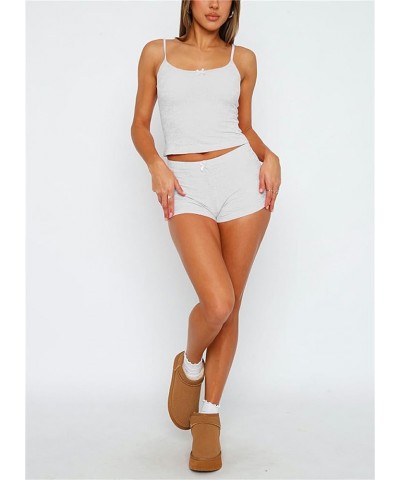 Two Piece Outfits for Women Lounge Set Y2k Crop Top Shirt Shorts Set Summer Outfits Loungewear Pajamas Set White S $9.68 Slee...