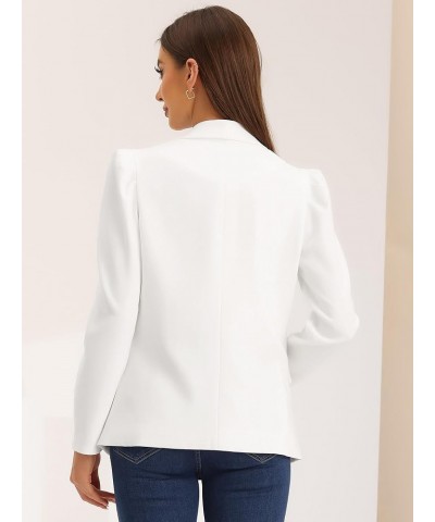 Blazer Jackets for Women's Shawl Collar Puff Sleeve Business Casual Blazer White $25.23 Blazers