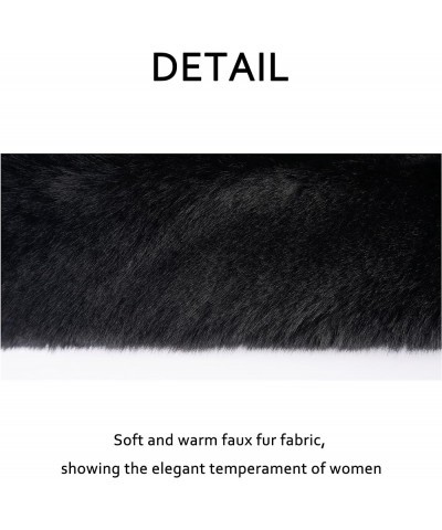 Women Faux Fur Coat Winter Faux Fur Wrap Soft Versatile Outwear Wedding Bride Cloak Cape for Evening Party Black $28.99 Acces...