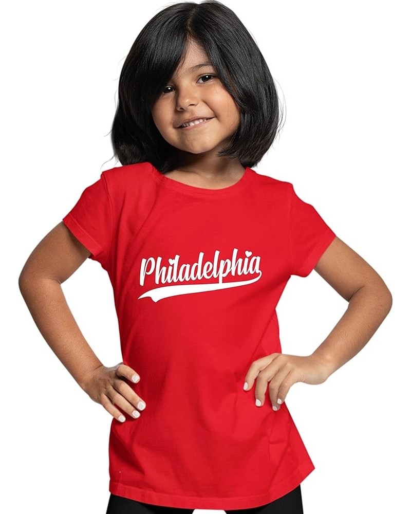 City of Philadelphia Pennsylvania Fashion Script Mens Women Youth T-Shirt Youth Red $11.19 T-Shirts