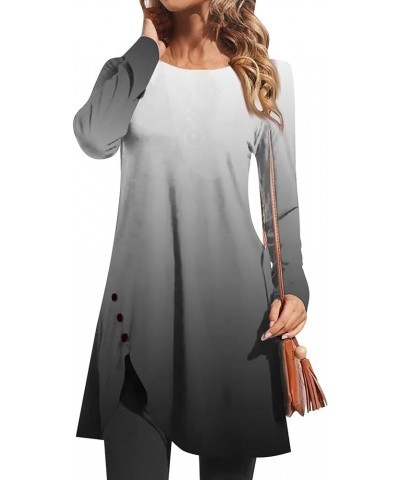 Women's Tunics Dressy Casual Long Sleeve Shirts Plus Size Tops 2023 Fashion Fall Clothes B-gray $7.65 Tops