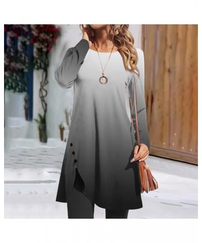 Women's Tunics Dressy Casual Long Sleeve Shirts Plus Size Tops 2023 Fashion Fall Clothes B-gray $7.65 Tops