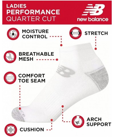 Women’s Athletic Socks - Cushioned Quarter Cut Ankle Socks (6 Pack) Solid White 4-10 $13.16 Activewear