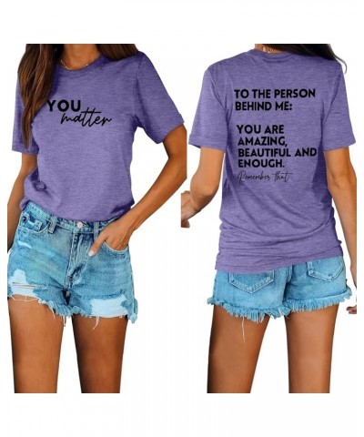 Be Kind Womens T Shirts Cute Graphic Blessed Shirt Short Sleeve Tees Funny Inspirational T-Shirt Teacher Tops B-purple 2 $10....