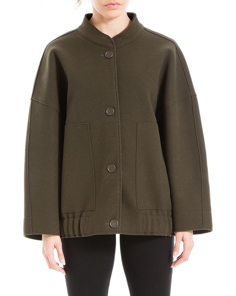 Women's Brush Knit Bomber Jacket Green $25.49 Jackets