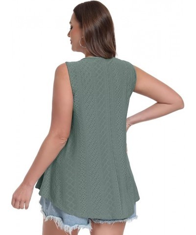 Plus Size Tank Tops Summer Tops Eyelet Sleeveless T-Shirts Scoop Neck Loose Flowy Casual Tunic Shirts(1X-6X) Grayishgreen $9....