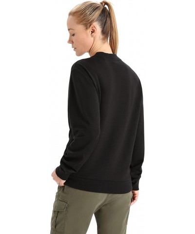 Women's Crush Long Sleeve Casual Wool Lounge Sweatshirt Black $86.00 Activewear