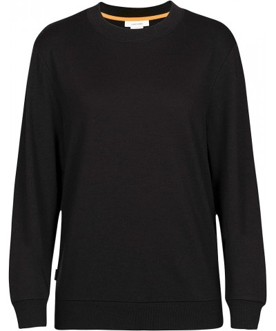 Women's Crush Long Sleeve Casual Wool Lounge Sweatshirt Black $86.00 Activewear