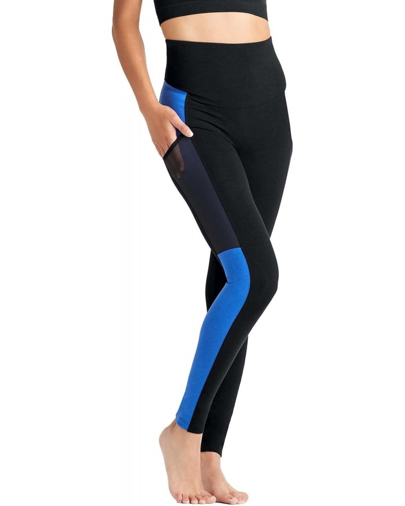 Women's (Pants) Rachel Full Length Cotton Stretch Shapewear Legging, Black/True Sapphire Stripe, 1X $23.17 Leggings