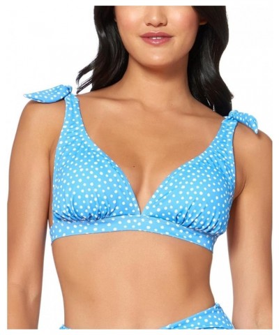 Women's Standard Mix & Match Polka Dot Swimsuit Separates (Top & Bottom) Triangle Blue Bikini Top $20.93 Swimsuits