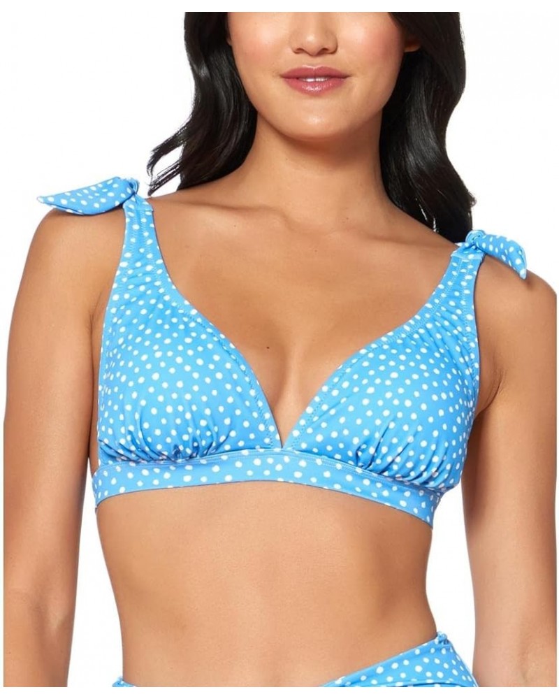 Women's Standard Mix & Match Polka Dot Swimsuit Separates (Top & Bottom) Triangle Blue Bikini Top $20.93 Swimsuits