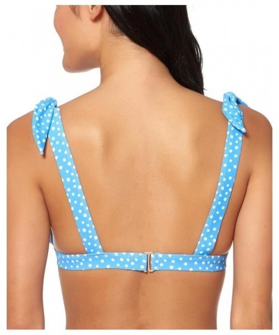 Women's Standard Mix & Match Polka Dot Swimsuit Separates (Top & Bottom) Triangle Blue Bikini Top $20.93 Swimsuits