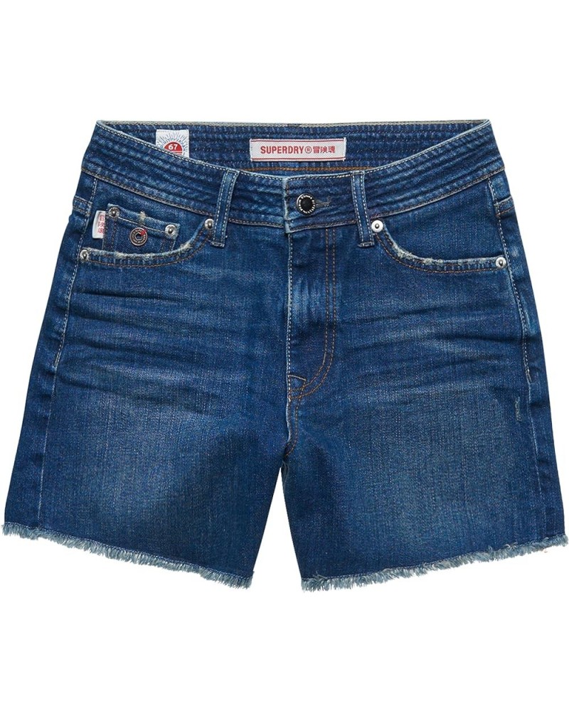 Women's Vintage Mid Rise Slim Short Salem Mid Worn Blue $8.42 Shorts