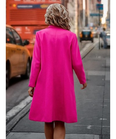 Jackets for Women Lapel Neck Double Breasted Overcoat (Color : Hot Pink, Size : Large) X-Small Hot Pink $34.05 Coats