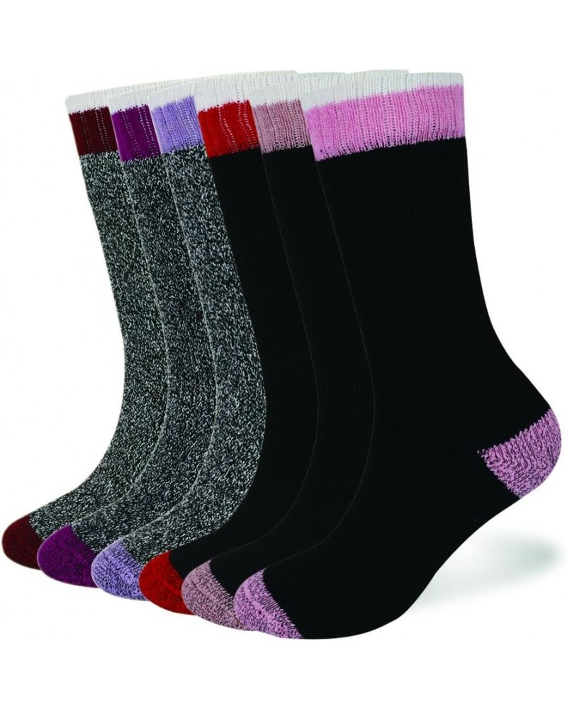 Women's and Men's 6Pack Thick Hiking Cotton Crew Socks Mix Color 6 $10.12 Activewear