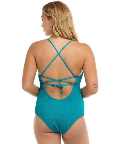 Women's Standard Naomi Adjustable Back One Piece Swimsuit Sorbet Lagoon $30.28 Swimsuits