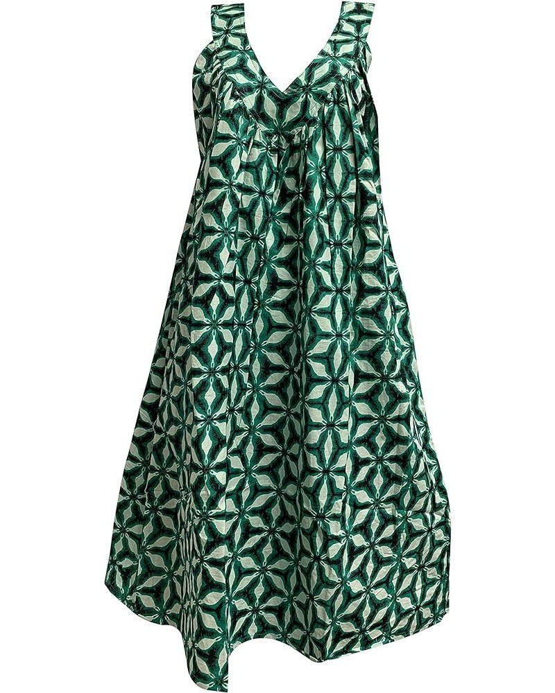 Boho Cotton Printed Asha V-Neck Sleeveless Summer Casual Patio Lounge Dress with Pockets 69 $19.63 Dresses