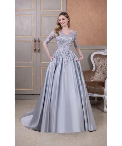 Mother of The Bride Dresses for Wedding Satin Lace Appliques Formal Evening Dress Long Wedding Guest Dresses for Women Jade $...