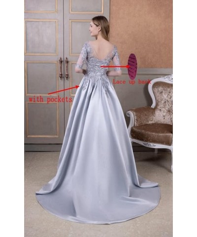 Mother of The Bride Dresses for Wedding Satin Lace Appliques Formal Evening Dress Long Wedding Guest Dresses for Women Jade $...