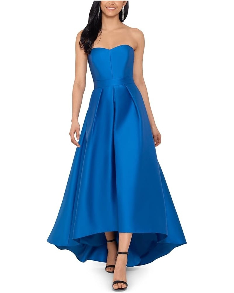 Womens Pocketed Sleeveless Sweetheart Neckline Full-Length Formal Hi-Lo Dress Blue $31.19 Dresses