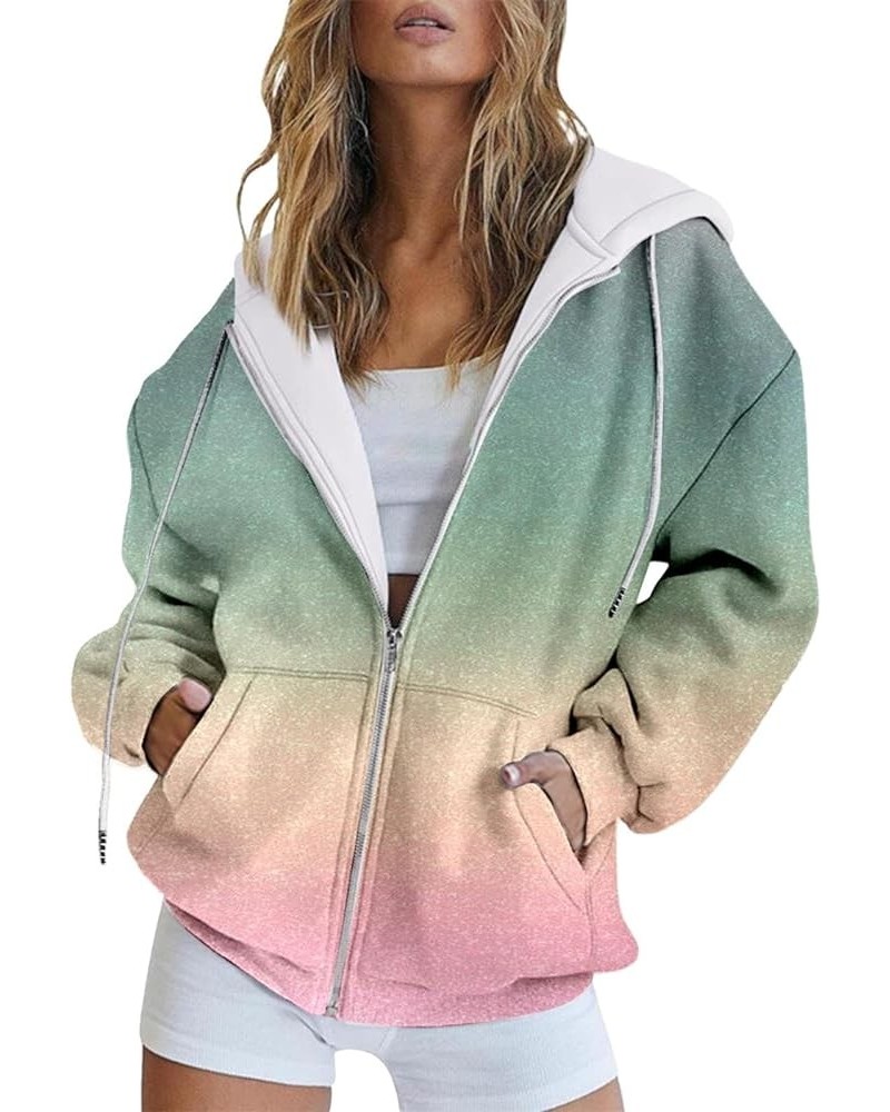 Women's Spring 2024 Zip Up Hoodies Long Sleeve Sweatshirts Fall Outfits Oversized Sweaters Casual Fashion Jackets Top 2-v $13...