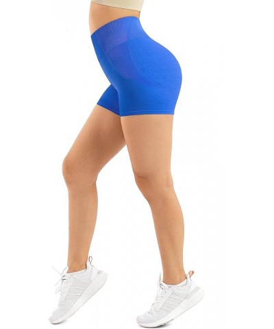 Workout Shorts for Women Seamless Butt Lifting Shorts High Waisted Gym Yoga Shorts 1short Scrunch Blue $10.79 Activewear