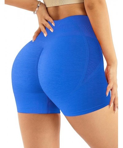 Workout Shorts for Women Seamless Butt Lifting Shorts High Waisted Gym Yoga Shorts 1short Scrunch Blue $10.79 Activewear