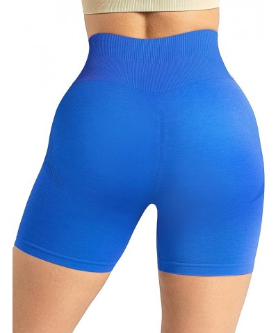 Workout Shorts for Women Seamless Butt Lifting Shorts High Waisted Gym Yoga Shorts 1short Scrunch Blue $10.79 Activewear