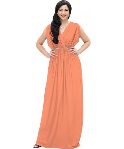 Womens Long Dolman Sleeve Wrap V-Neck Maternity Bridesmaid Maxi Dress Coral / Pink Peach $20.98 Others