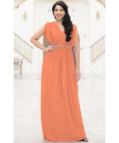 Womens Long Dolman Sleeve Wrap V-Neck Maternity Bridesmaid Maxi Dress Coral / Pink Peach $20.98 Others