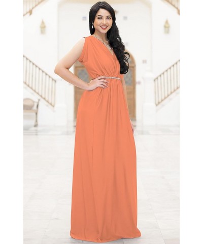 Womens Long Dolman Sleeve Wrap V-Neck Maternity Bridesmaid Maxi Dress Coral / Pink Peach $20.98 Others