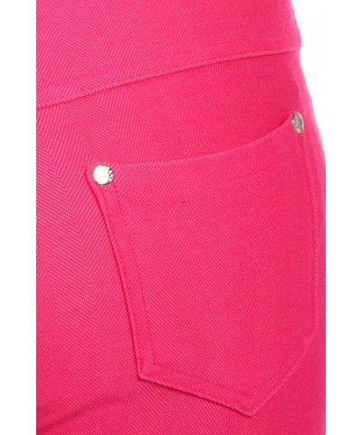 Women's Herringbone Stretch 5 Pocket Jegging Fuchsia $14.99 Leggings