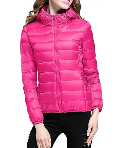 Ladies 90 White Duck Down Light Standing Collar Short Large Size Lightweight Fashion Coat Oversized Fashion Bags A3-hot Pink ...