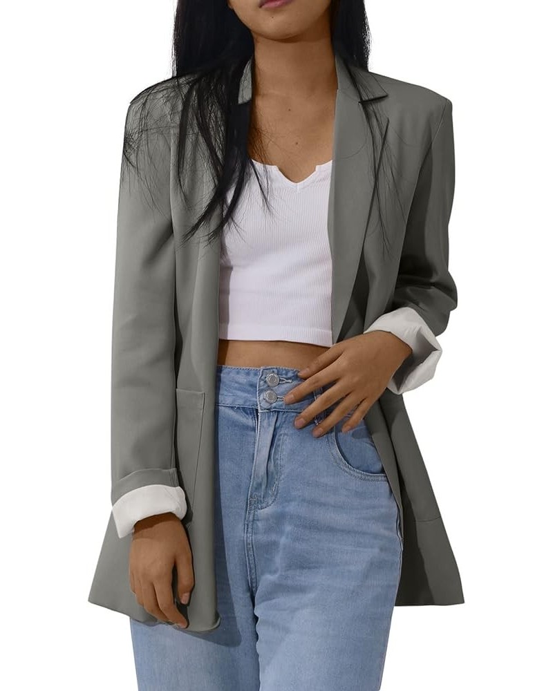 Blazer Jackets for Women Fashion Plus Size Blazer Dress Lightweight Work Office Suit Jacket Business Casual Outfits B Gray $9...