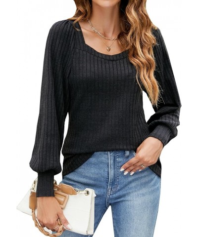 Women's Quarter Zip Sweater Dressy Casual Cable Knit Fall Tops Trendy Long Sleeve Pullover 2023 Black $14.99 Sweaters