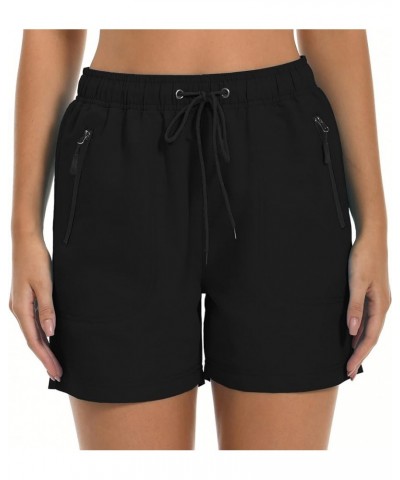 Women's Swim Board Shorts Quick Dry Beach Shorts UPF50+ with Zipper Pockets Surf Summer Swimwear Black $16.49 Swimsuits