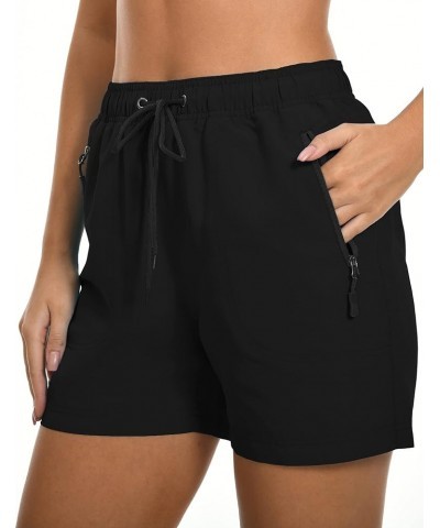 Women's Swim Board Shorts Quick Dry Beach Shorts UPF50+ with Zipper Pockets Surf Summer Swimwear Black $16.49 Swimsuits