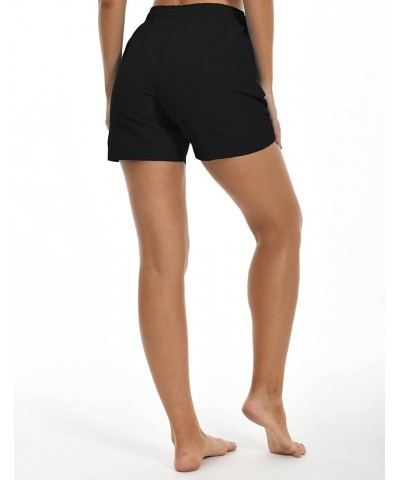 Women's Swim Board Shorts Quick Dry Beach Shorts UPF50+ with Zipper Pockets Surf Summer Swimwear Black $16.49 Swimsuits