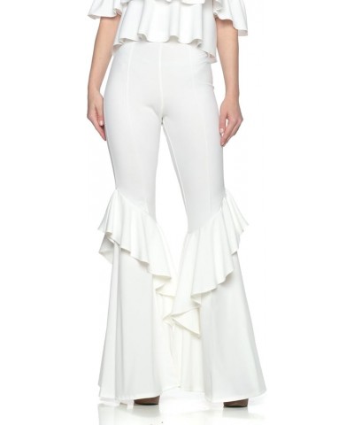 J2 Love Women's Ruffled Flared Pants White $21.59 Pants