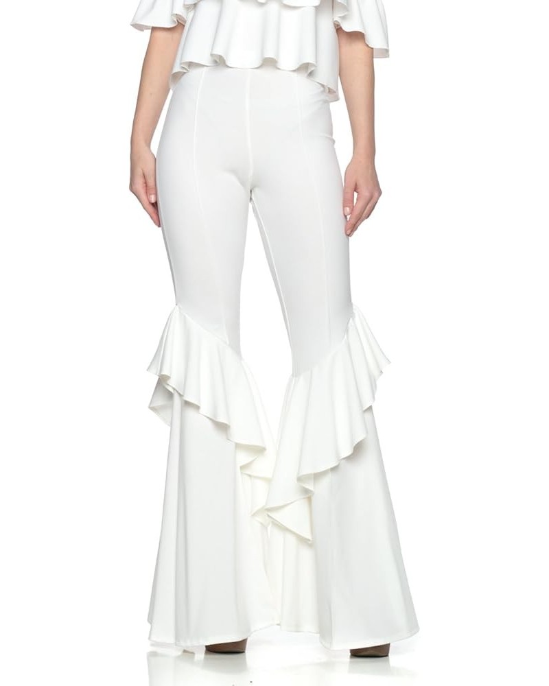 J2 Love Women's Ruffled Flared Pants White $21.59 Pants