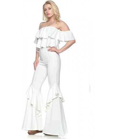 J2 Love Women's Ruffled Flared Pants White $21.59 Pants