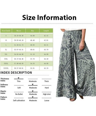 Pants for Women Casual Summer,Women's Elastic Waist Pants Palazzo Flowing Wide Leg Casual Trouser 3-dark Green $12.29 Pants