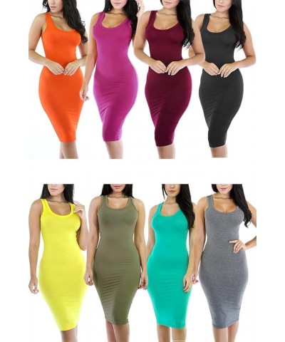 Womens Sexy Stretchy Tank Bodycon Midi Party Cocktail Dress S-XL Rose $11.54 Dresses