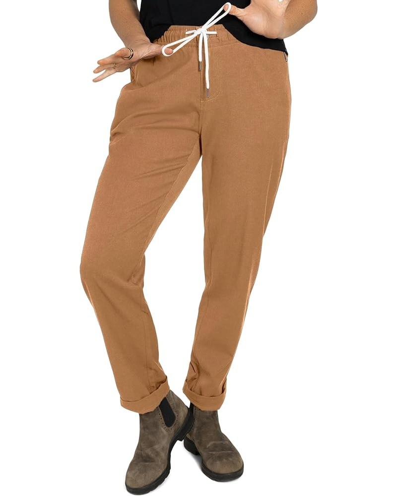 Woolly Clothing Women's Merino Wool Longhaul Weekender Pants Camel $62.50 Activewear