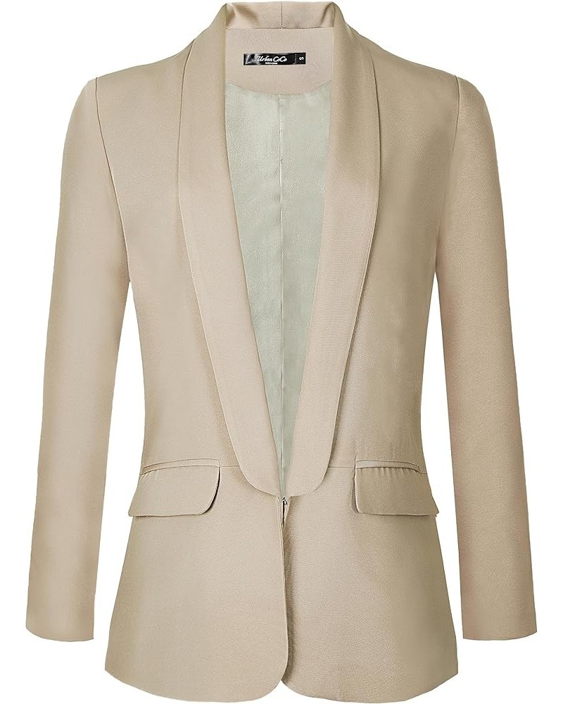 Women's Office Blazer Jacket Open Front Khaki $23.30 Suits