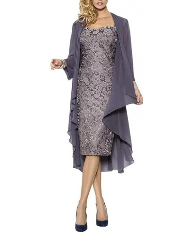 Mother of The Bride Dresses for Wedding Plus Size Jacket Chiffon Dresses for Women 2023 Grey $32.39 Dresses