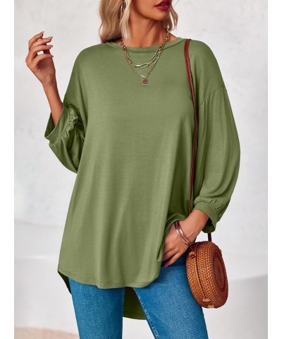 Womens Oversized T Shirts Summer Casual Loose Fit 3/4 Batwing Sleeve Tunic Tops with Leggings Army Green $9.23 Tops