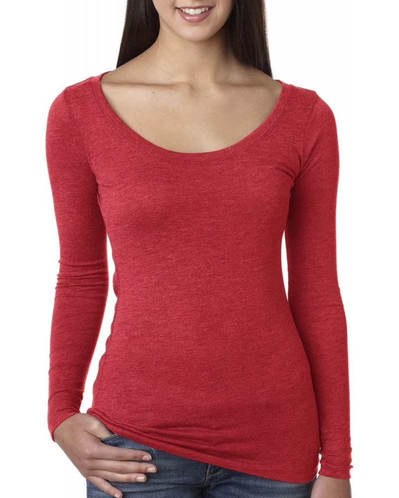 Tri-Blend Long-Sleeve Scoop (6731) Vintage Red, M $8.89 T-Shirts