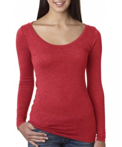 Tri-Blend Long-Sleeve Scoop (6731) Vintage Red, M $8.89 T-Shirts