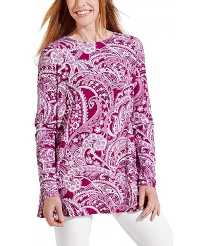 UPF 50+ Women's Daybreak Swing Top - Sun Protective Warm Angelica Summertime Paisley $28.16 Tops